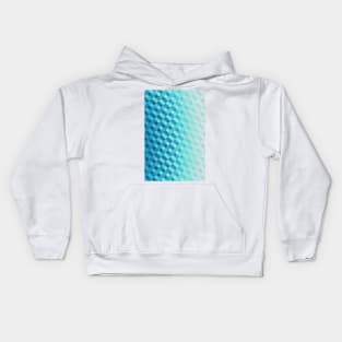 Aqua Blue Light Abstract Grid Pattern Design Kids Hoodie